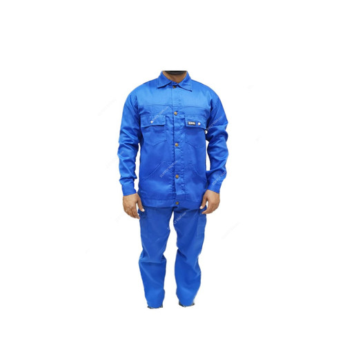 Armour Production Twill Cotton Pant and Shirt, Size L, Petrol Blue