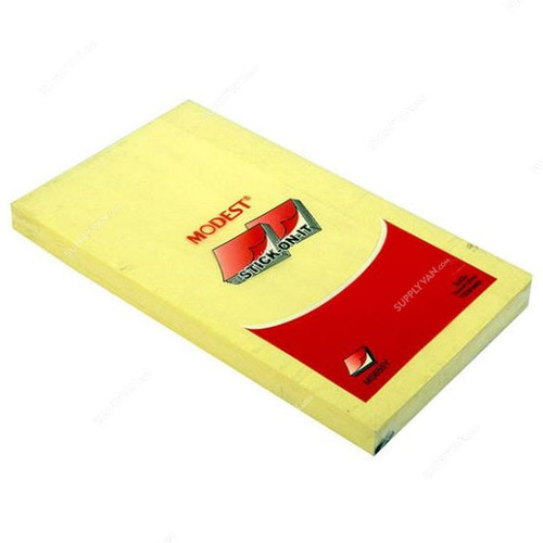 Modest Sticky Note, MS655Y, 100 Sheets, 3 Inch Width x 5 Inch Length, Yellow, 12 Pads/Pack