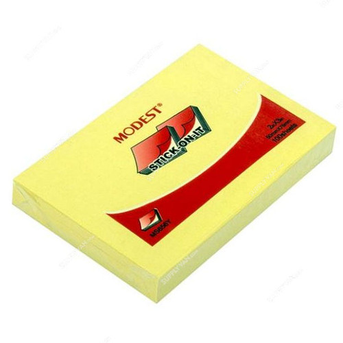 Modest Sticky Note, MS656, 100 Sheets, 2 Inch Width x 3 Inch Length, Yellow, 12 Pads/Pack