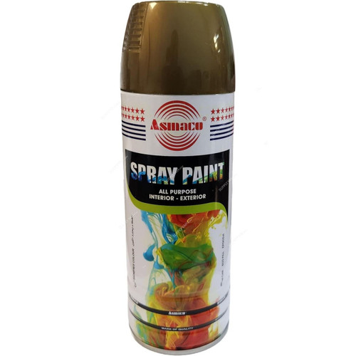 Asmaco All Purpose Interior and Exterior Spray Paint, 3276, 400ML, Gold