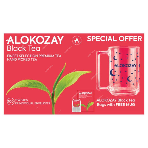 Alokozay Premium Black Tea Bag With Free Mug, 100 Pcs/Pack
