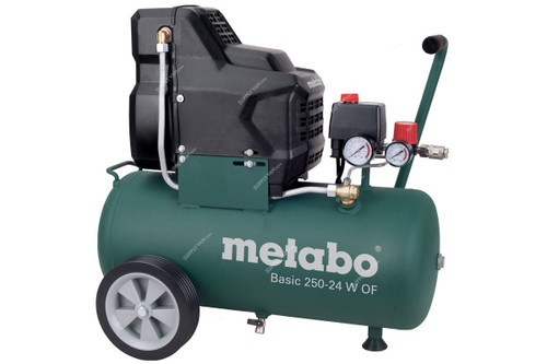 Metabo Portable Air Compressor, BASIC-250-24-W, 220-240V, 1500W, 8 Bar, 24 Ltrs Tank Capacity