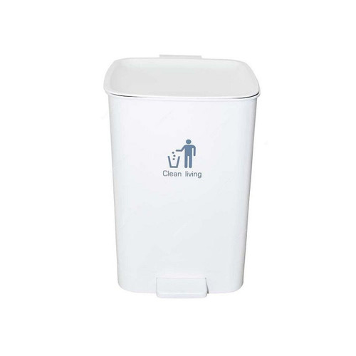 Akc Pedal Trash Bin, GC92-13, Plastic, 13 Ltrs, White