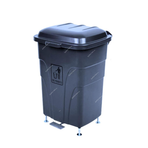 Akc Garbage Bin With Pedal, GC09A-70, Plastic, 70 Ltrs, Grey