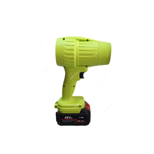 Portable Cordless Battery Powered Turbo Air Blower, 48V, 1x Battery, 1x Charger, Green