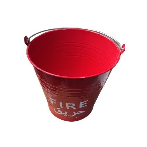 Fire Bucket, Metal, 12 Ltrs, Red