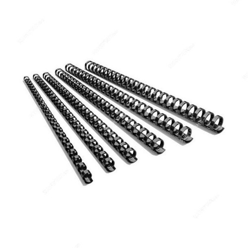 Super Deal Spiral Binding Ring, 17806, Plastic, 6MM Dia, Black, 100 Pcs/Pack