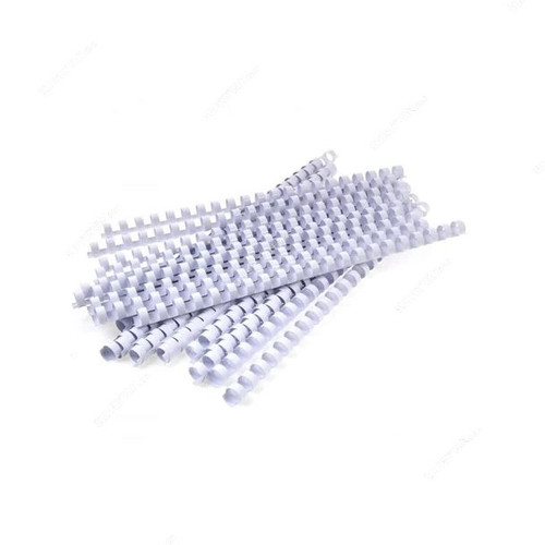 Super Deal Spiral Binding Ring, 17810, Plastic, 10MM Dia, White, 100 Pcs/Pack