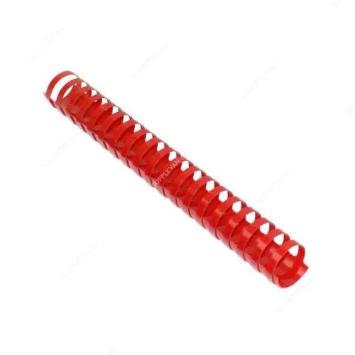 Super Deal Spiral Binding Ring, 17810, Plastic, 10MM Dia, Red, 100 Pcs/Pack