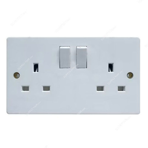 Elite Double Switched Socket, 220-240V, 13A