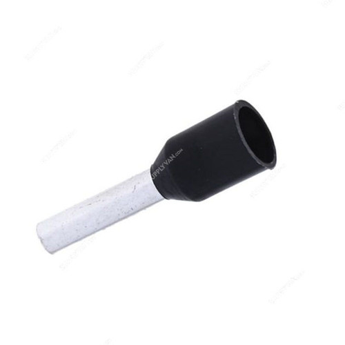 Bootlace Ferrule, E7508, 18 AWG, 0.75 SQ.MM x 8MM Length, Black, 100 Pcs/Pack