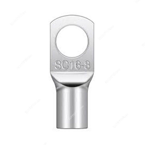 Cable Lug, Copper, 16 SQ.MM x 8MM Stud Size, Tin Plated, 100 Pcs/Pack