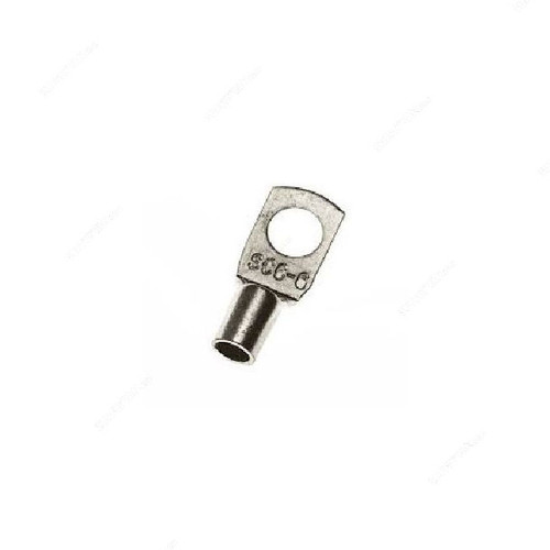 Cable Lug, Copper, 6 SQ.MM x 6MM Stud Size, Tin Plated, 100 Pcs/Pack