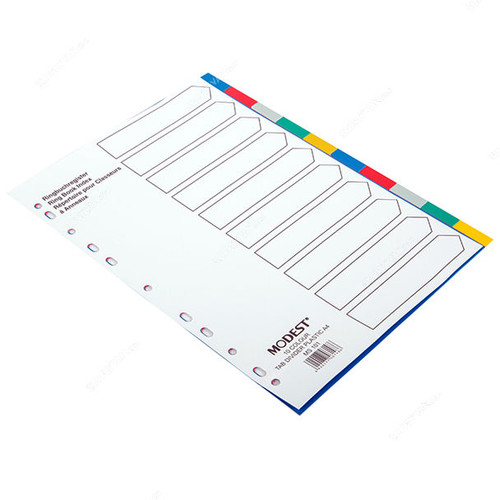Modest File Divider With 1-10 Tab, MS101, PVC, A4, 25 Pcs/Pack