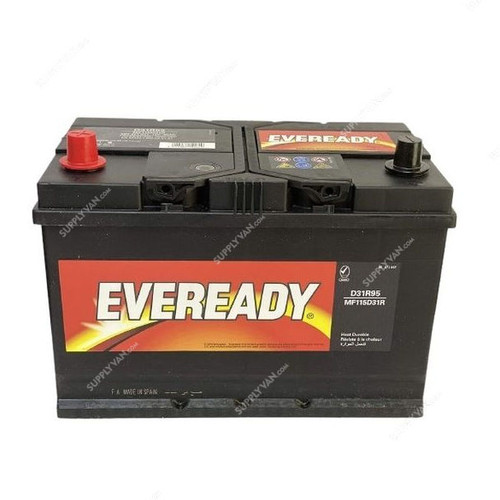 Eveready JIS Car Battery, D31R95, 12V, 95Ah, 770A