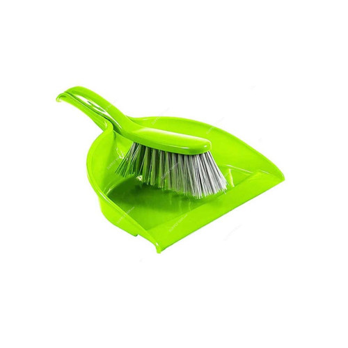 Akc Dustpan and Brush Set, DP01, Plastic, 10CM, Green