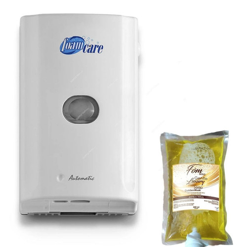 Swish Super Automatic Soap Dispenser With 800ML Gold Luxury Foam Soap Refill Pouch, 1000ML