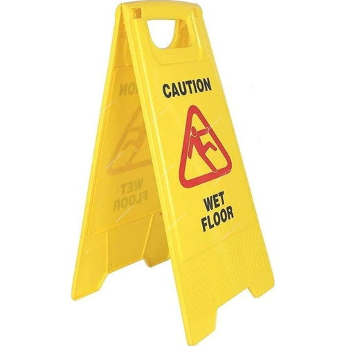 Swish Safety Caution 2-Sided Foldable Wet Floor Warning Sign, Yellow