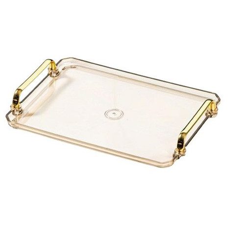 Aputue Food Serving Tray, Acrylic, Rectangular, 22CM Width x 40.5CM Length, Gold Aputue Food Serving Tray, Acrylic, Rectangular, 22CM Width x 40.5CM Length, Gold