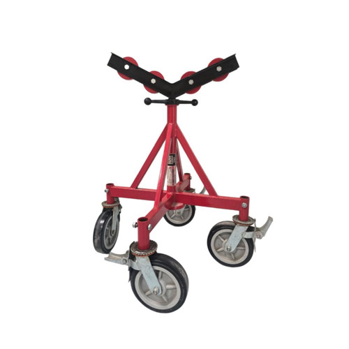 Macstroc Fabricator Stand With Roller Head and Caster, MFRC36, 4-36 Inch Pipe Capacity, 1135 Kg Loading Capacity