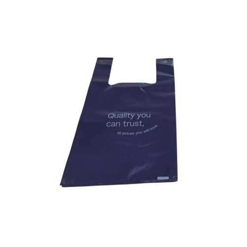 HD Printed Biodegradable White Shirt Bag, 27+7.5+7.5 x 45CM, 60 Microns, 1 Kg, Purple