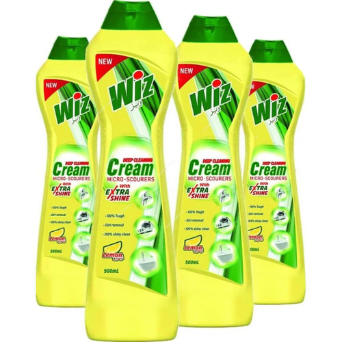 Wiz Scouring Cream Cleaner, Lemon, 500ML, 4 Pcs/Pack