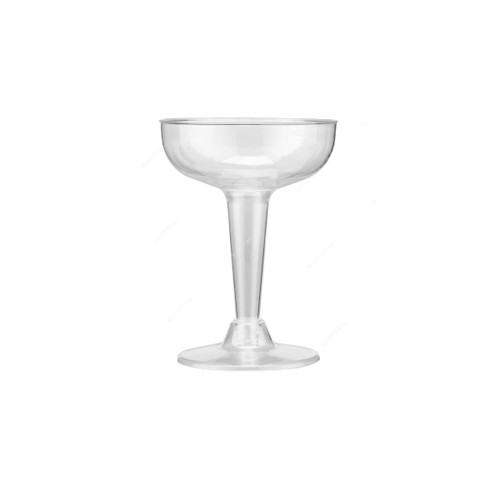 Hotpack Champagne Glass, Plastic, 4.5 Oz Capacity, Clear, 6 Pcs/Pack
