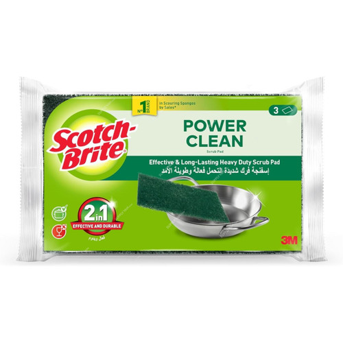 Scotch-Brite Heavy Duty Classic Scouring Pad, Green, 3 Pcs/Pack