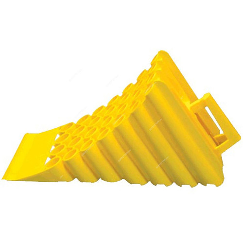 Wheel Chock, Plastic, L, 25CM Height x 20CM Width x 45CM Length, Yellow