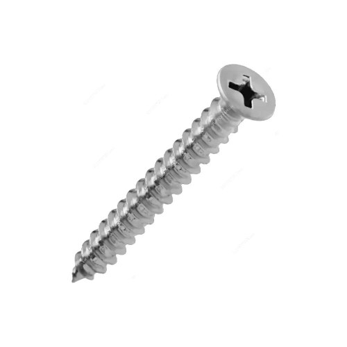 Countersunk Self Tapping Screw, Zinc Plated, M10 Thread Dia x 2 Inch Length, 1000 Pcs/Pack