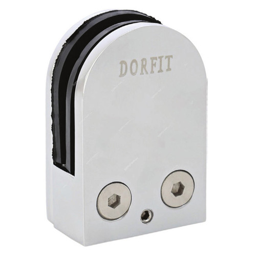 Dorfit Flat Glass Bracket, DT63, Zinc, 8-12MM, Chrome Plated Finish