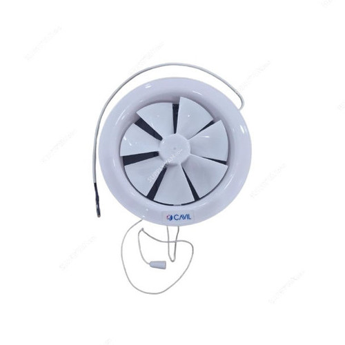 Cavil DC Exhaust Vent Fan, C-DC-R6, Plastic, 65W, 6 Inch Dia, White