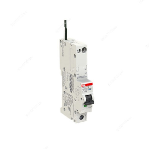 Abb Residual Current Circuit Breaker With Overcurrent Protection, DSE201-M-C16-A100-N-Black, Curve Type A, 1P+N, 100mA, 16A 