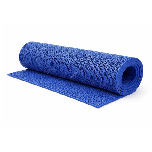Anti Slip Mat, PVC, 5MM Thk, 1.2 Mtrs Width x 10 Mtrs Length, Blue