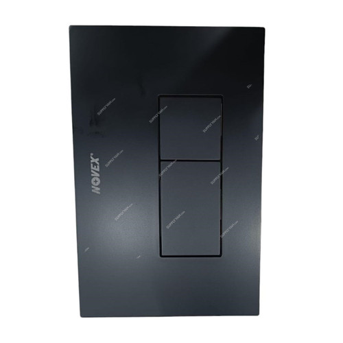 Novex Concealed Cistern Dual Button Flush Plate, NSBF-FB082-BLK, Plastic, Black Finish