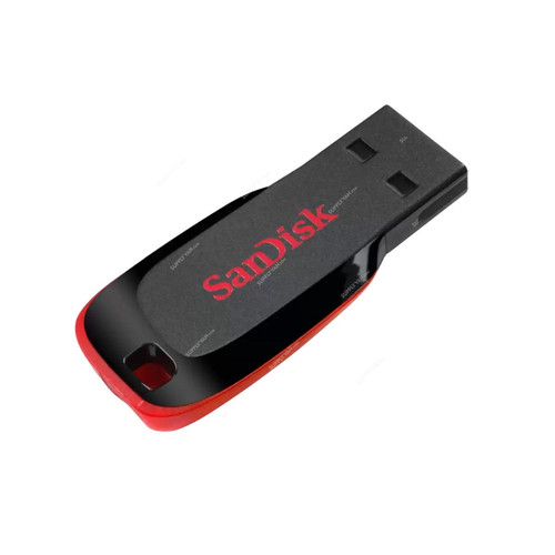 Sandisk Cruzer Blade Flash Drive, SDCZ50-016G-I35, USB 2.0, 16GB, Red