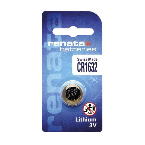 Renata Coin Battery, CR1632, Lithium, 3V