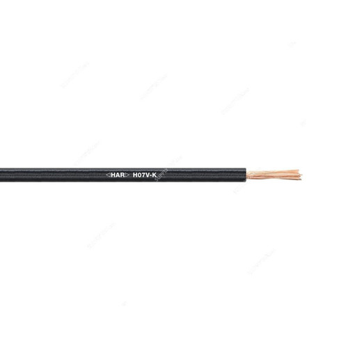 Lapp Single Core Flexible Cable, H05V-K-1X0.5-BK, 4510011, PVC, 0.5 SQ.MM x 100 Mtrs Length, Black