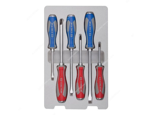 Kingtony Slotted and Phillips Screwdriver Set, 30206MR, 6Pcs