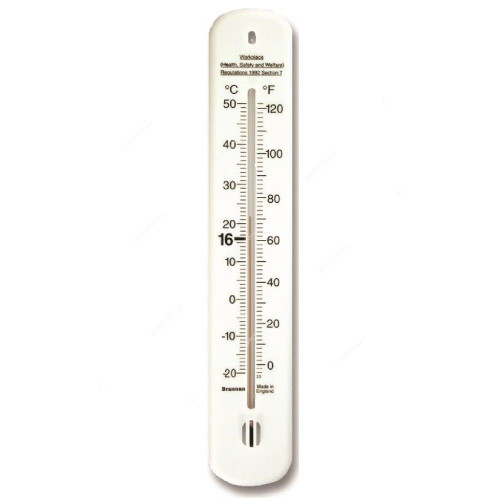 Brannan Workplace Wall Thermometer, 14-410-3, Plastic, 215mm