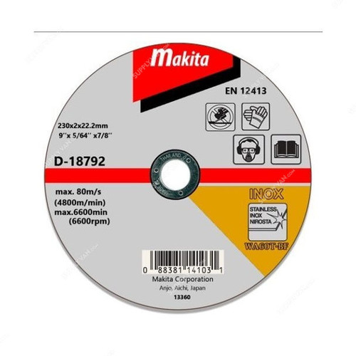 Makita Thin Cutting Wheel, D-18764, WA60T, 115mm