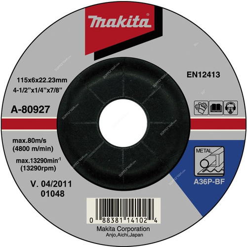 Makita Grinding Wheel, A-80927, A36P, 115mm