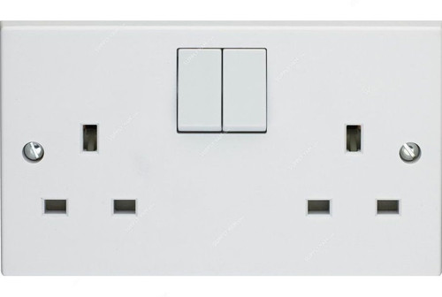 Tenby Switched Socket, 7028, 2 Gang, 13A, 250VAC