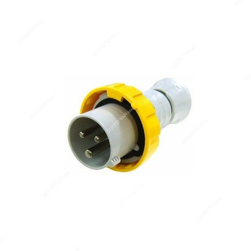 Gewiss Straight Plug, GW60023H, IP66, 16A, 2P+E, White-Yellow