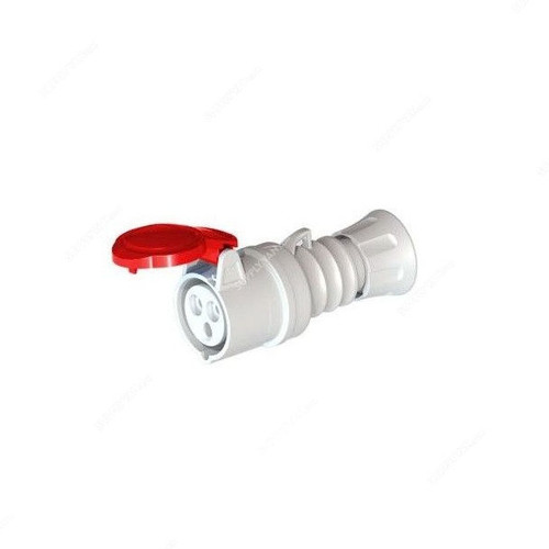 Gewiss Straight Connector, GW62008H, IP44, 16A, 3P+E, White-Red