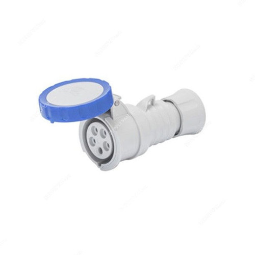 Gewiss Straight Connector, GW62037H, IP66, 16A, 3P+N+E, White-Blue