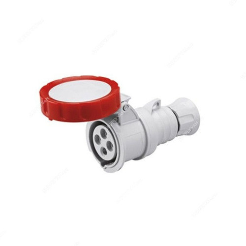 Gewiss Straight Connector, GW62041H, IP66, 16A, 2P+E, White-Red