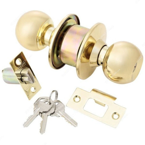 Dorfit Entrance Knob Set, 3871PBMLET, 70MM, Polished Brass