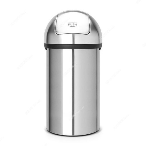 Brabantia Push Bin, 484520, 60 Litres, Matt Steel