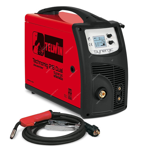 Telwin Technomig 215 Dual Synergic MIG/MAG Welding Machine, 816053, 1 Phase, IP23, 230V Telwin Technomig 215 Dual Synergic MIG/MAG Welding Machine, 816053, 1 Phase, IP23, 230V
